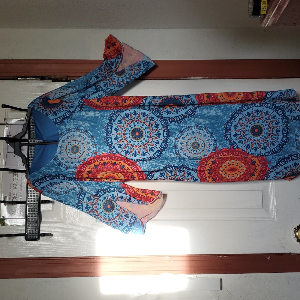 Bohemian Blue and Orange Dress